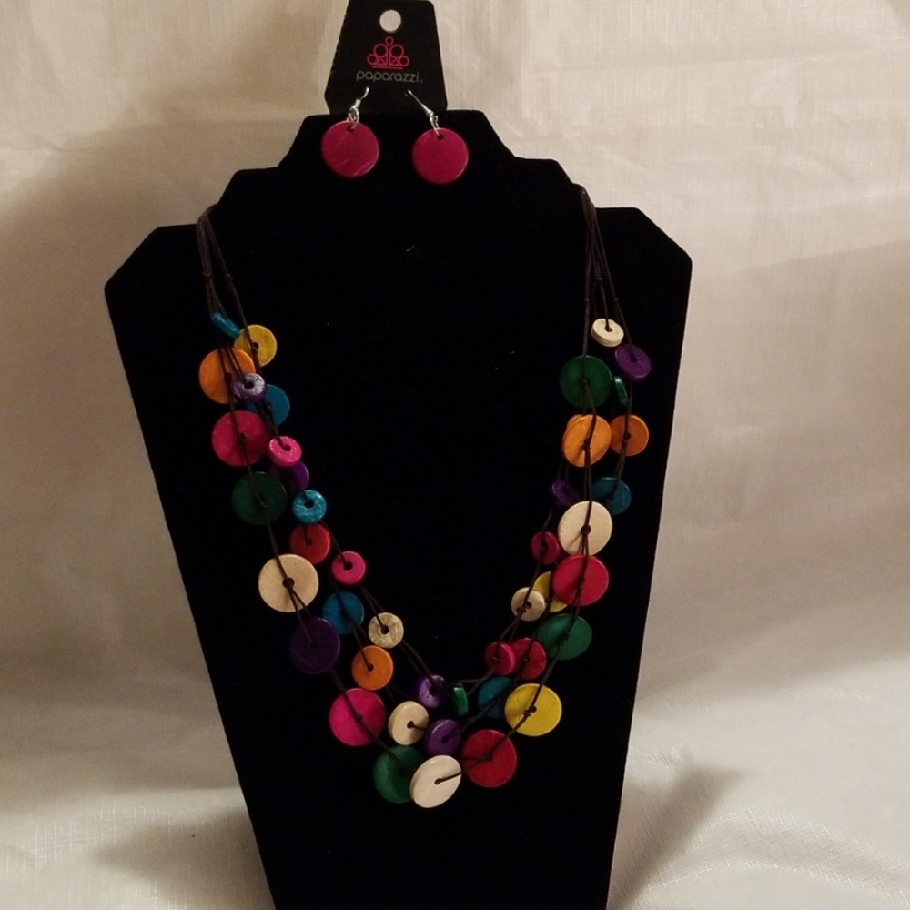 Multi Color Necklace and Earring Set